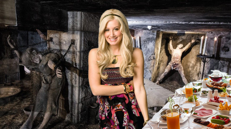 Ashley Tisdale Shows Off Chic Murder Dungeon/Brunch Nook In Latest Live Stream