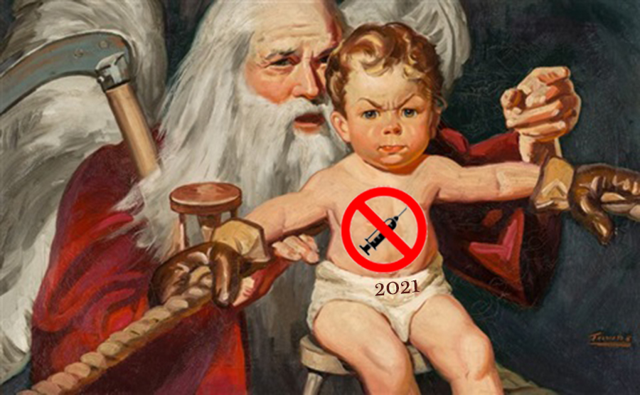 Father Time Refusing To Vaccinate Baby New Year