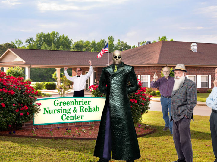 Down & Out Morpheus Busted Selling Surplus Blue Pills Outside Nursing Home