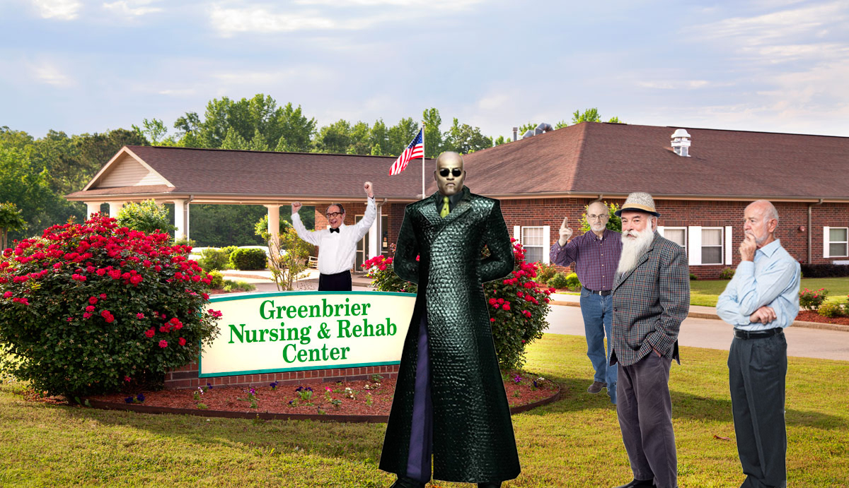 Down & Out Morpheus Busted Selling Surplus Blue Pills Outside Nursing Home