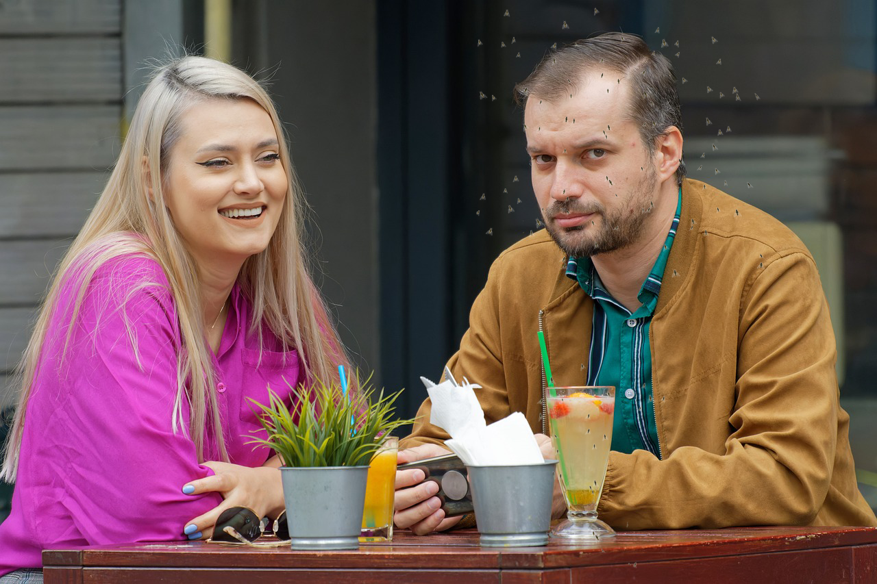 Area Man Pretends To Enjoy Eating Outside